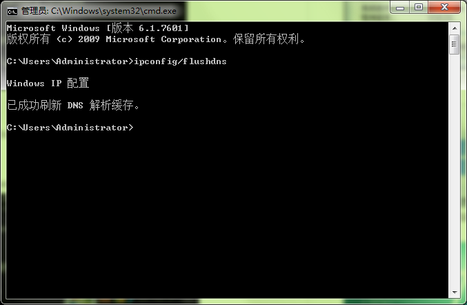 输入ipconfig/flushdns