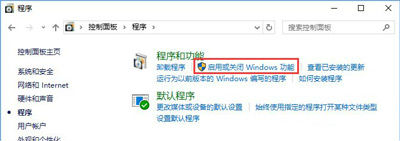 点击启用或关闭Windows功能