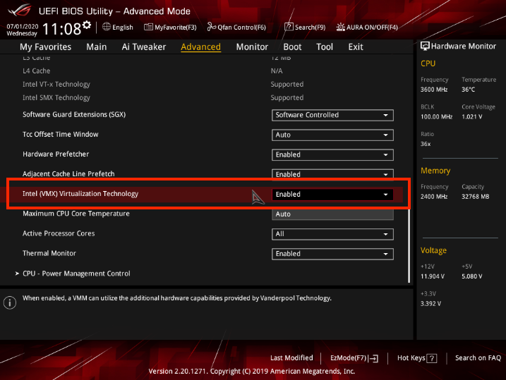 Intel (VMX) Virtualization Technology