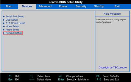 选择network setup选项